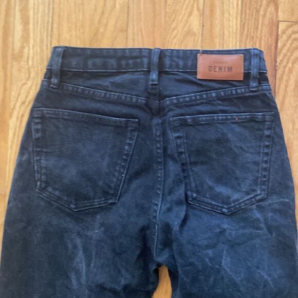 Sezane sz 25 black denim jean grear pre owned condition tapered ankle 27” inseam - Picture 4 of 5